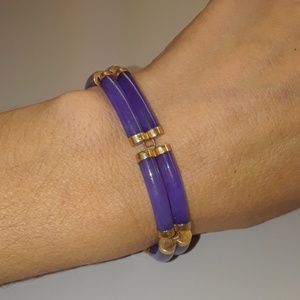 Vintage Purple Jade and 14K gold Bracelet